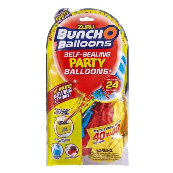Bunch O Balloons Red, Blue and Yellow Self-Sealing Latex Party Balloons 24 Count - Picture 2 of 5